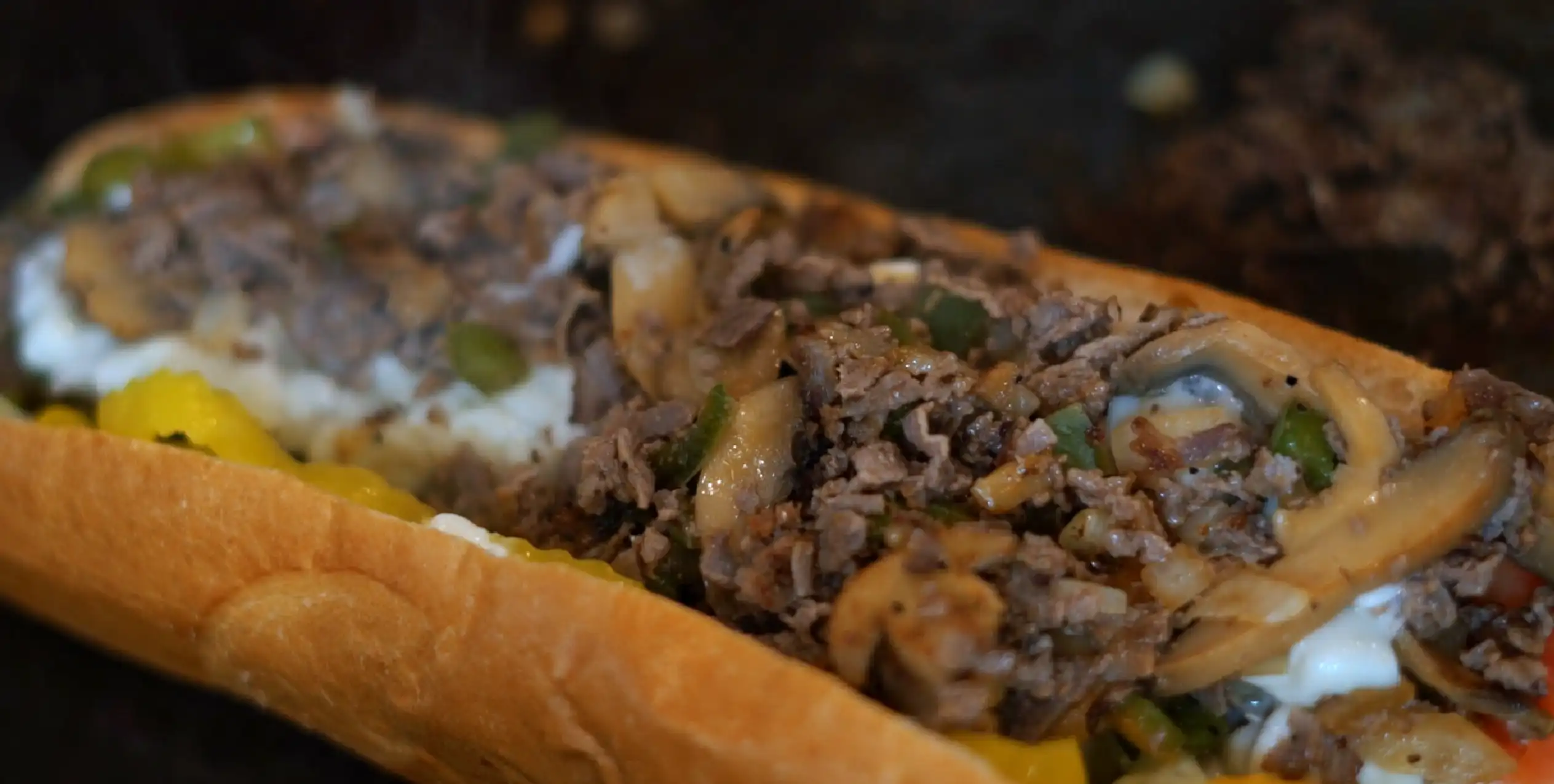 A Daniel’s cheesesteak on a fresh-baked roll