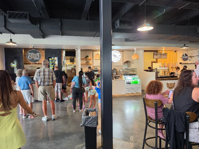 The Daniel’s Cheesesteak Express counter inside Crooked Can’s City Center Market